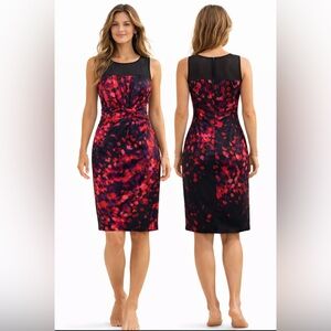 Jax Sheath Dress 8 Red Pink Black Sleeveless Date Wedding Party Cruise NEW